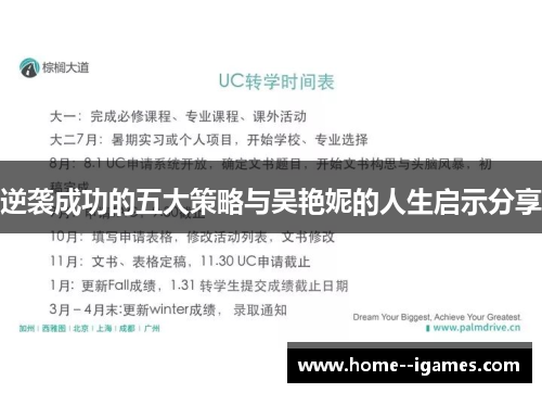 逆袭成功的五大策略与吴艳妮的人生启示分享